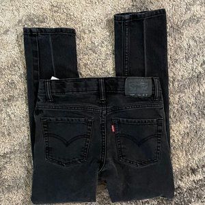 LEVIS Strauss Levi 510 Skinny Leg Black Faded Jean Pants sz 27 / 27 Youth 12